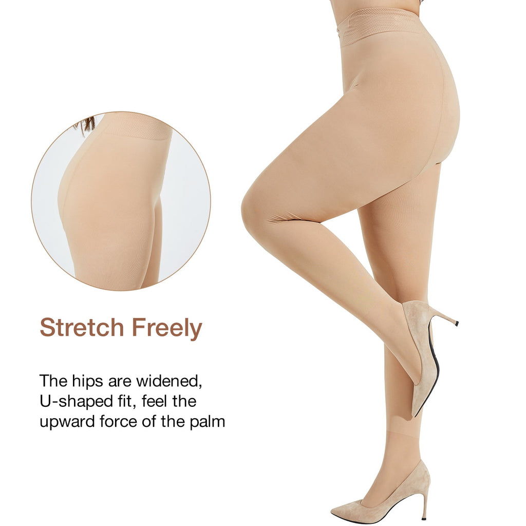 Women's 480D Warm Winter Tights, Nude 1 Pair M-XL - Image 4