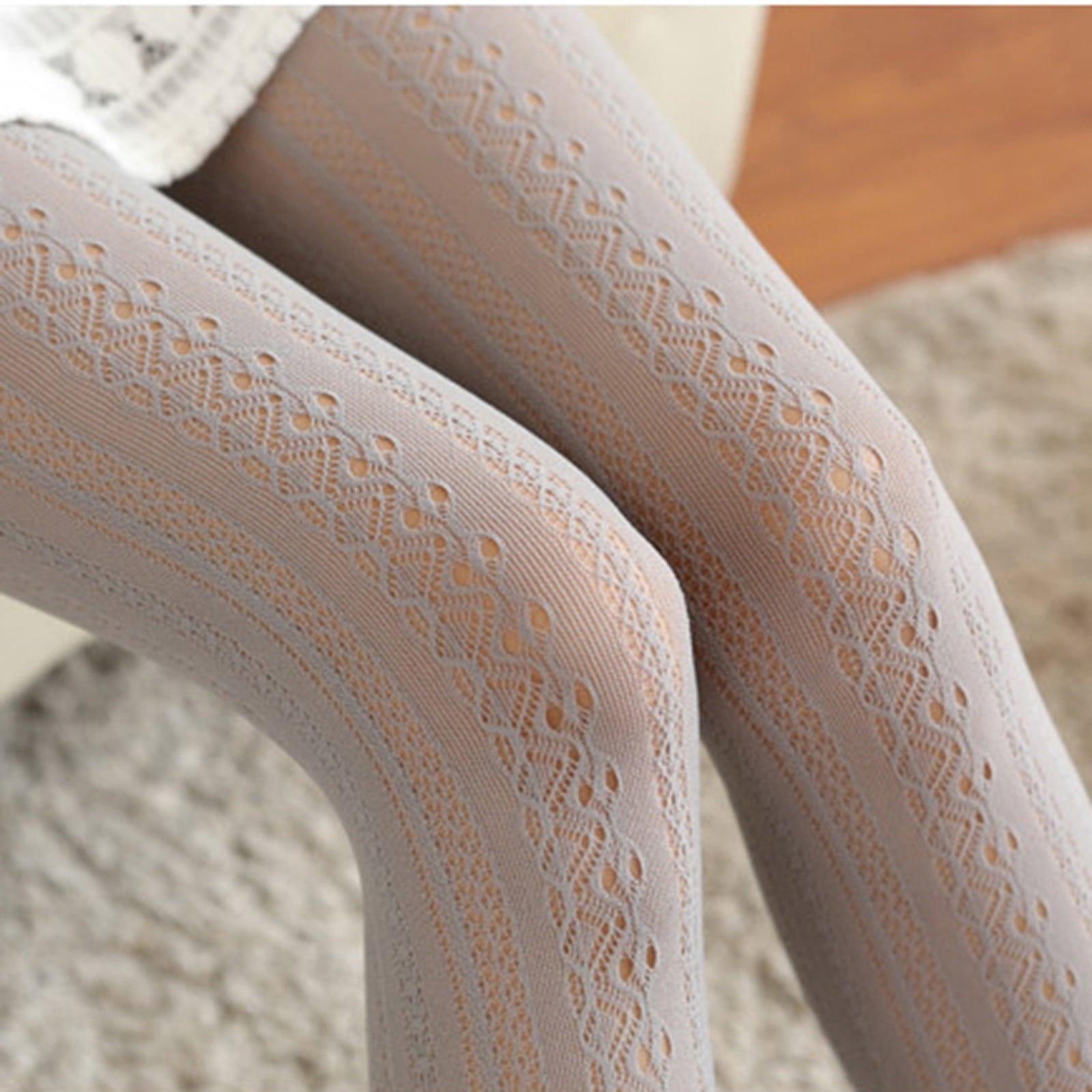 Seductiva Women's Studio Basics Tight Women Retro Slim Transparent Carved Lace Stockings Pantyhose Hollow Socks Tight... - Image 3