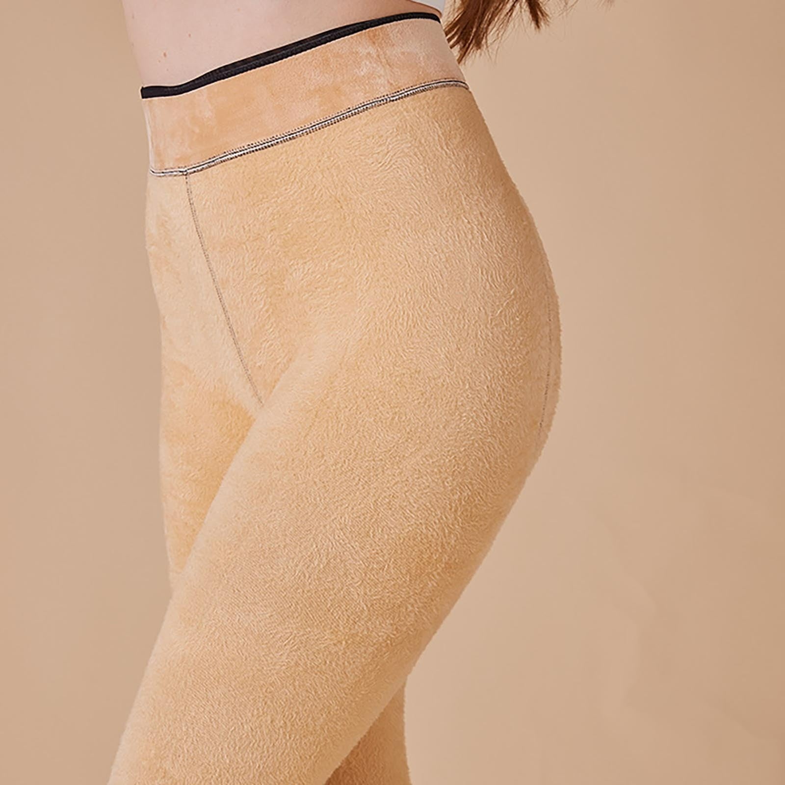 80D Fleece Lined Black Tights Patterned Pantyhose Winter Women's Tight - Image 5