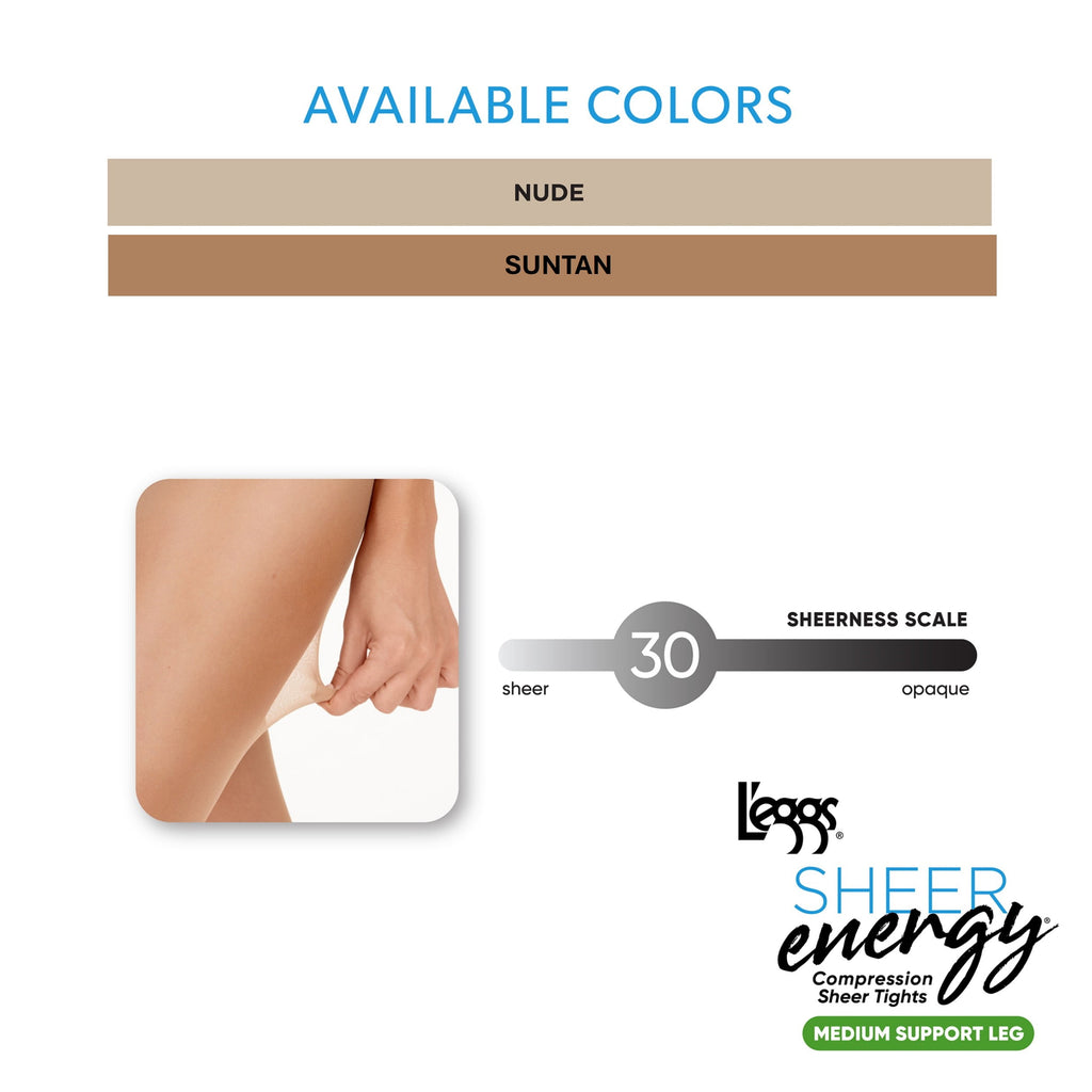 30 Denier Medium Support Compression Tights, 2 Pair, Sizes up to Q+ - Image 5