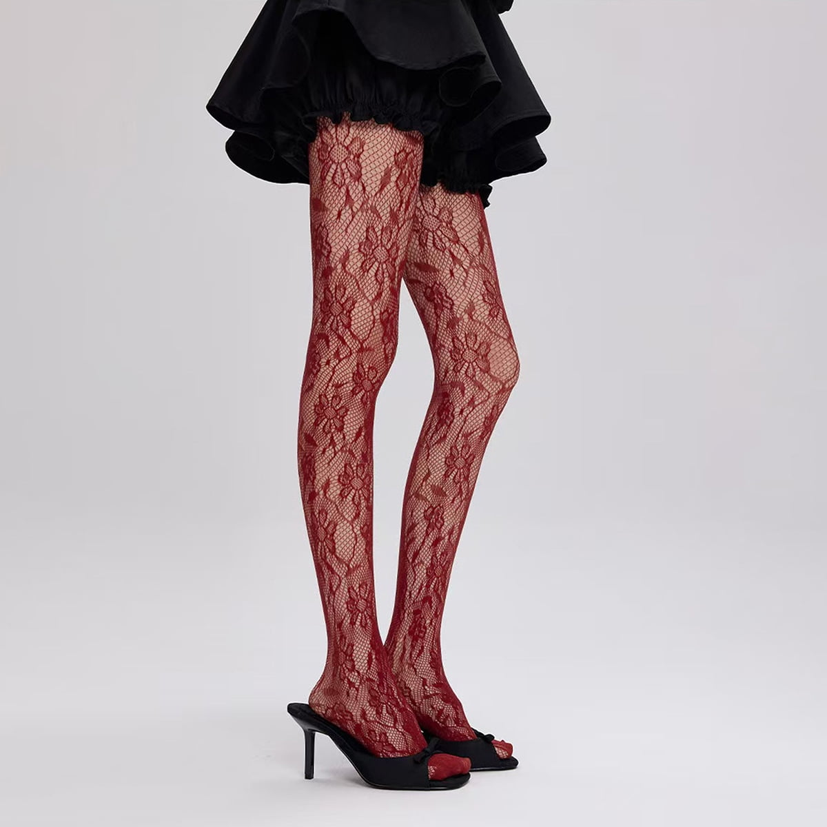 High Waist Pantyhose for Women, Funky Trendy Patterned Tights Rave Outfits Coquette Cute Tights Coquette Stocking - Image 2