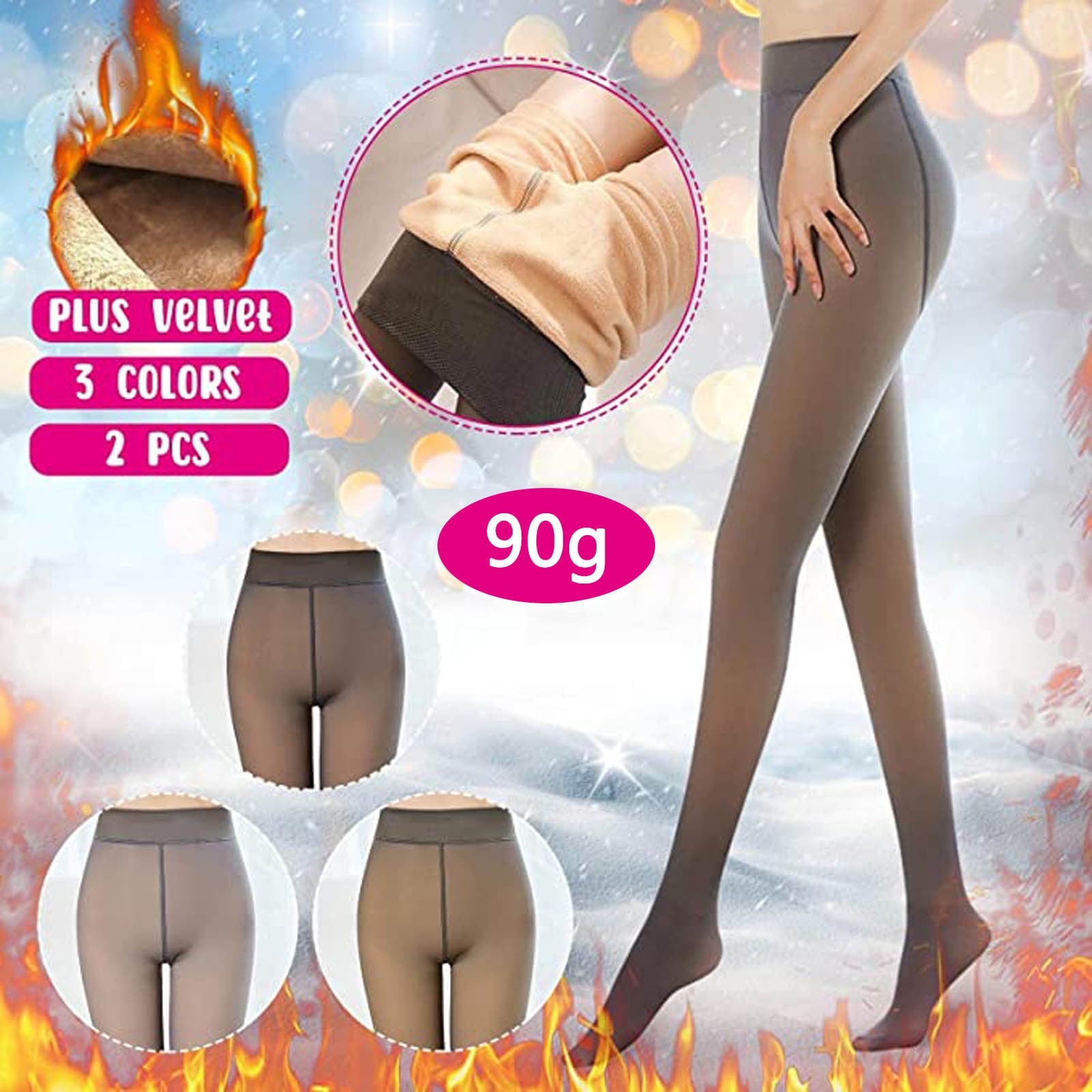 Tarmeek 2 Pack Fleece Lined Skin Color Leggings for Women - Winter Warm Thick Brushed Stretch High Waisted Pants Tumm... - Image 6
