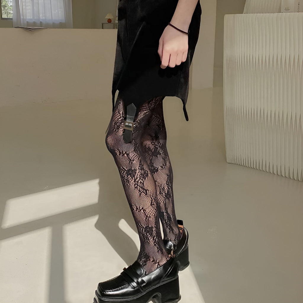 Panties Pantyhose Size Tights Stockings Sexy Pattern Ribbon Leggings Floral Print Women's - Image 3