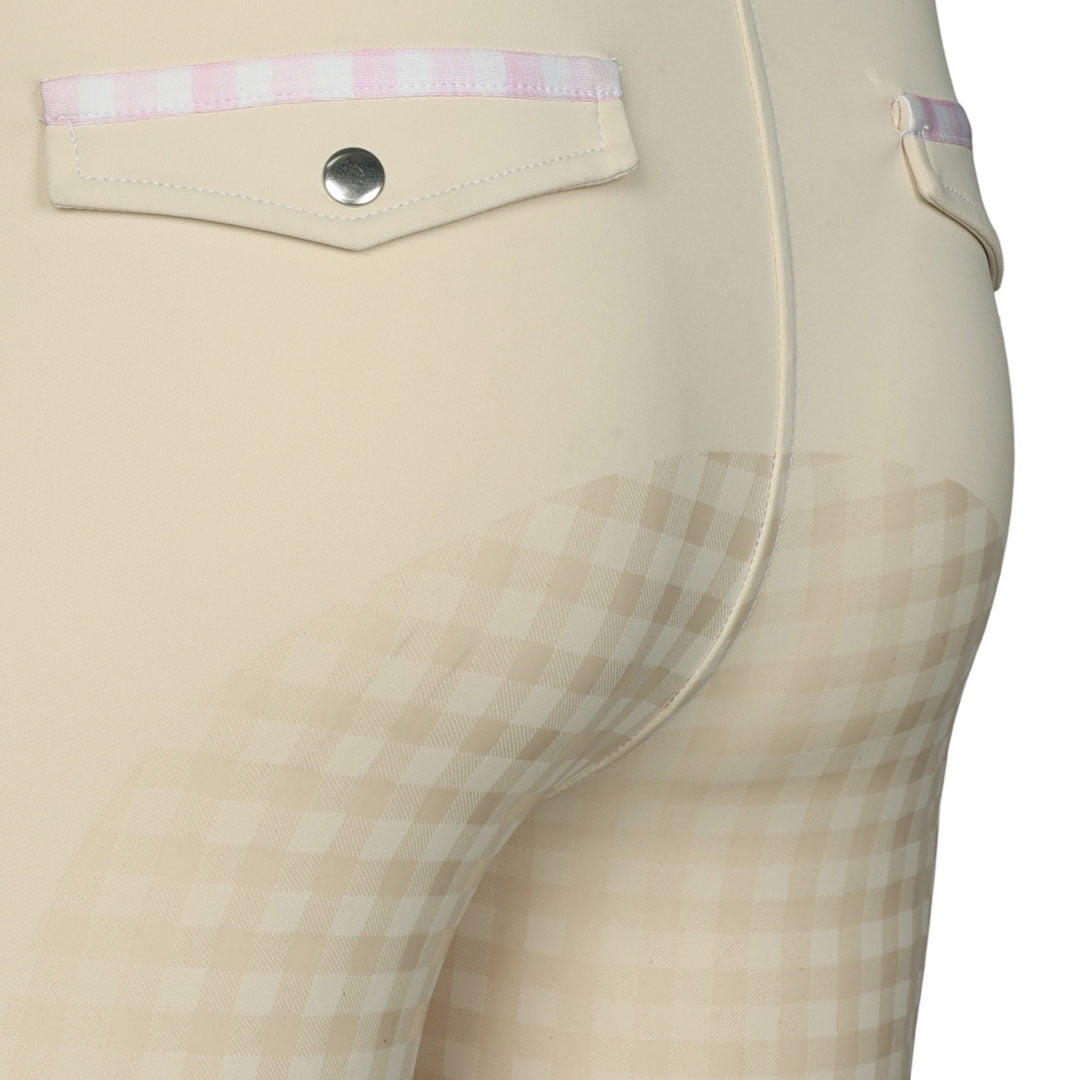Gingham Essential Full Seat Tights-Tan-M - Image 4