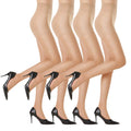 4 Tights for Women, Ultra-Thin Mesh Pantyhose Control Top High Waist Footed Stockings